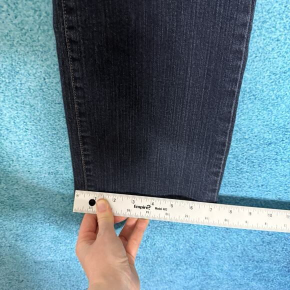 NYDJ Jeans Womens Sz 8 28x27 Straight Mid Rise Blue Stretch Denim Made In USA - Picture 6 of 15